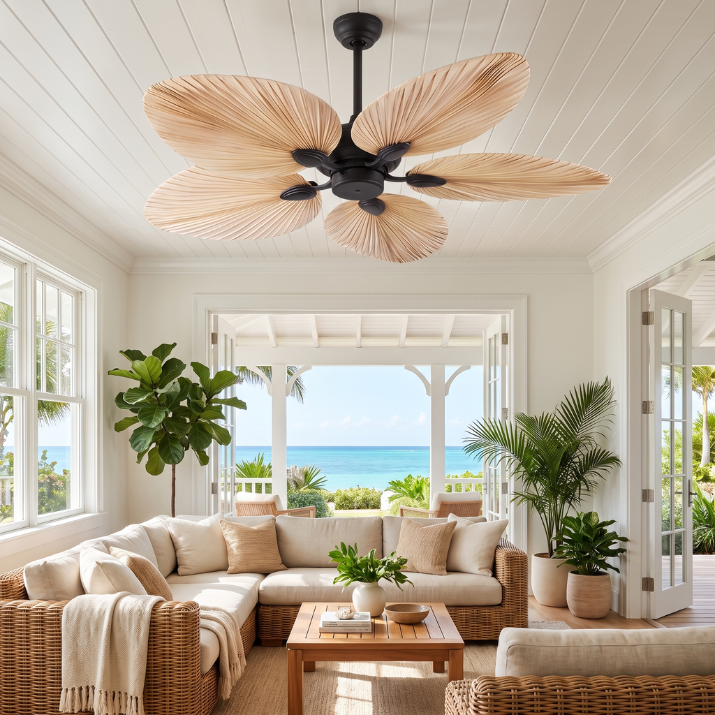 Palm Leaf Ceiling Fan