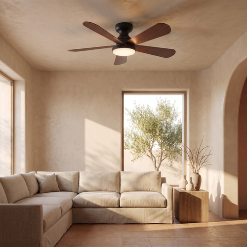 Ceiling Fan With Light Walnut Wood