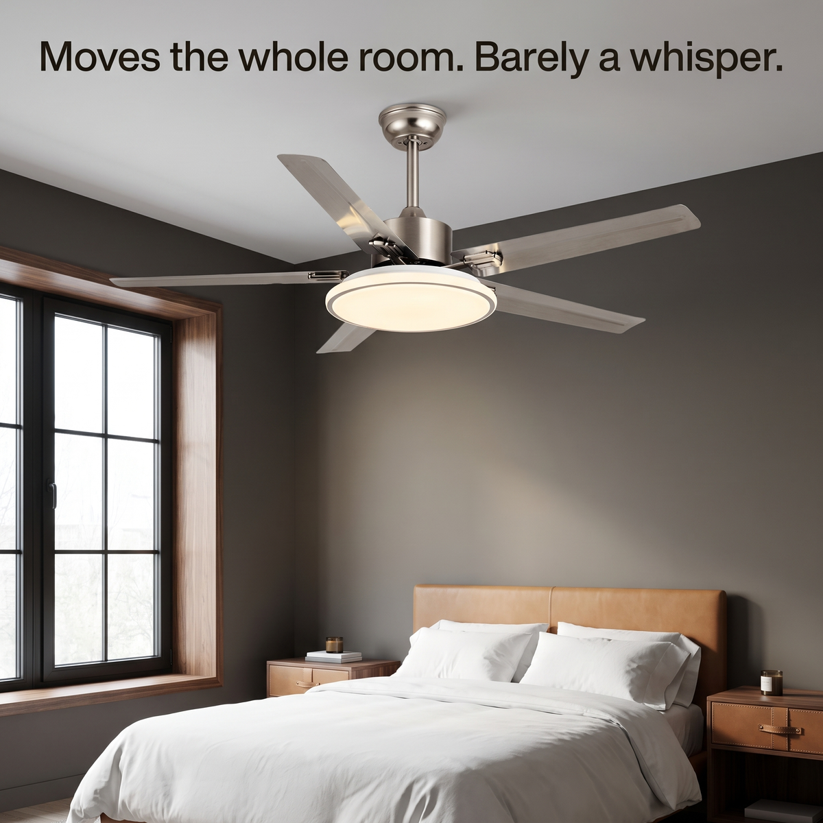 Modern Minimalist 6-Speed Reverse Stainless Steel Ceiling Fan