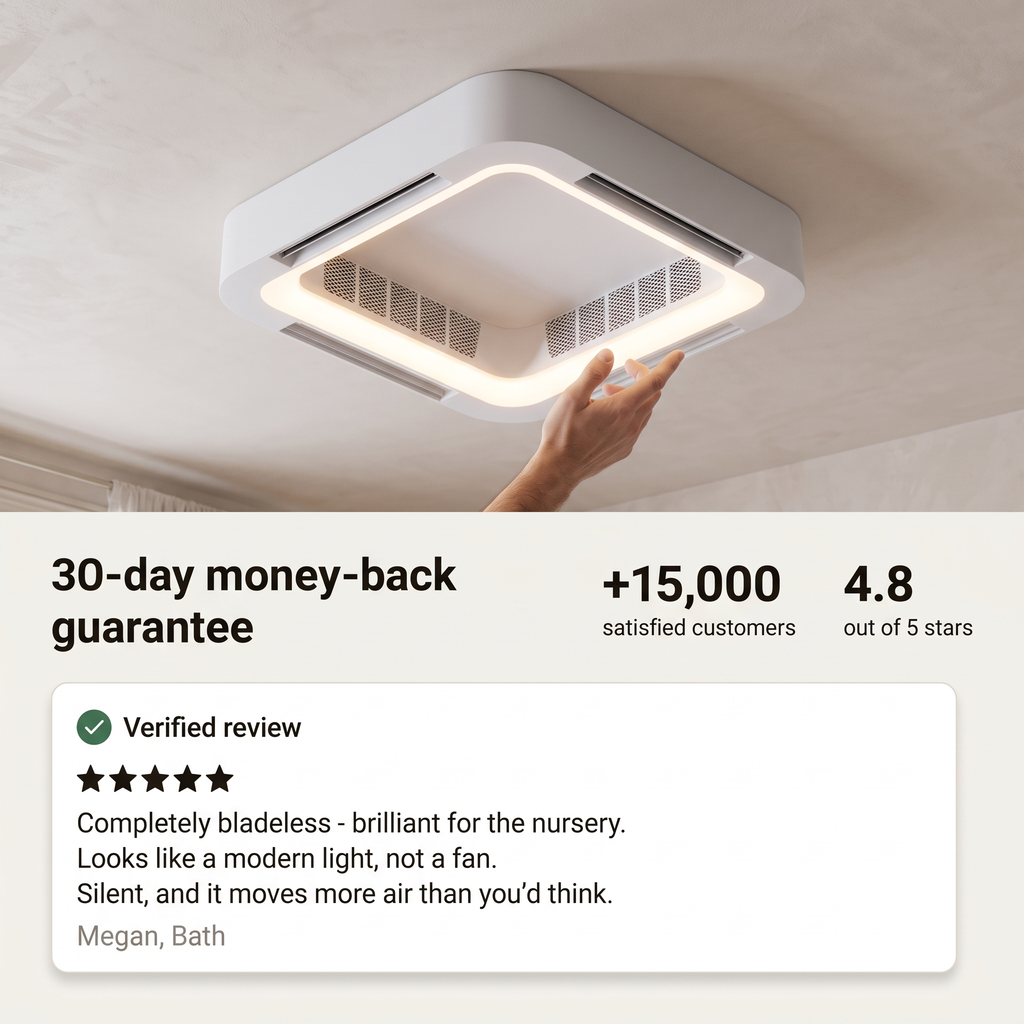 Modern Minimalist Mainless Lighting LED Bladeless Ceiling Fan Light