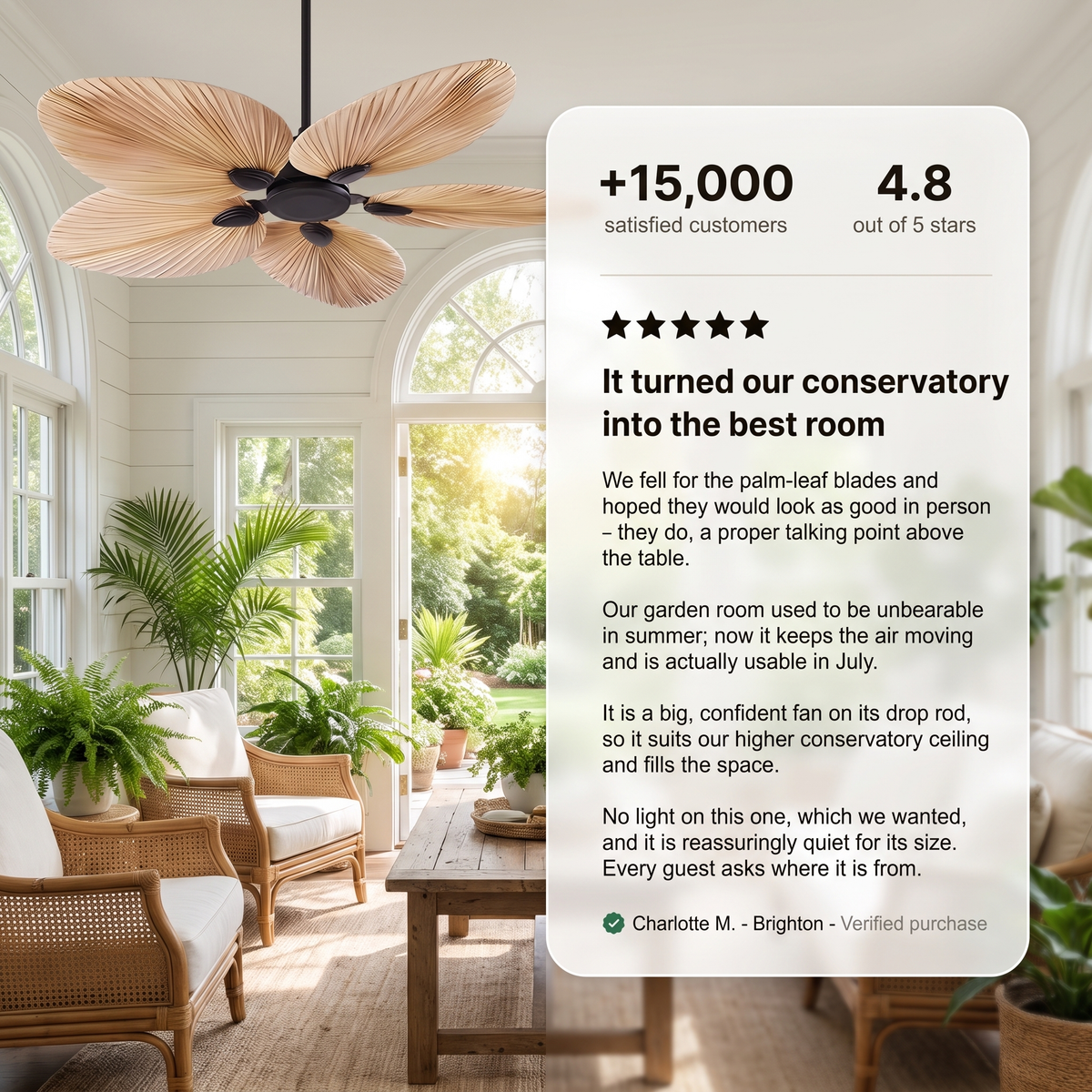 Palm Leaf Ceiling Fan