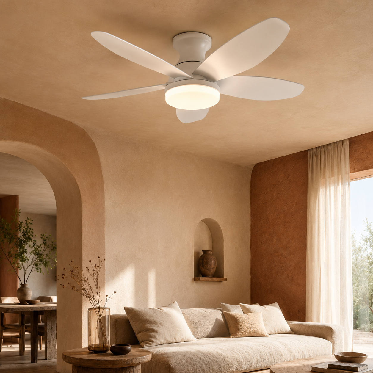 Ceiling Fan Light White Dimmable Remote Control