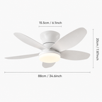 Ceiling Fan Light White Dimmable Remote Control