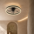 Ceiling Fan Light Round Ring Black Smart Dimmable