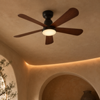 Ceiling Fan With Light Walnut Wood