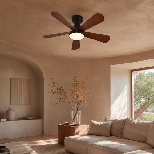 Ceiling Fan With Light Walnut Wood