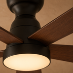 Ceiling Fan With Light Walnut Wood