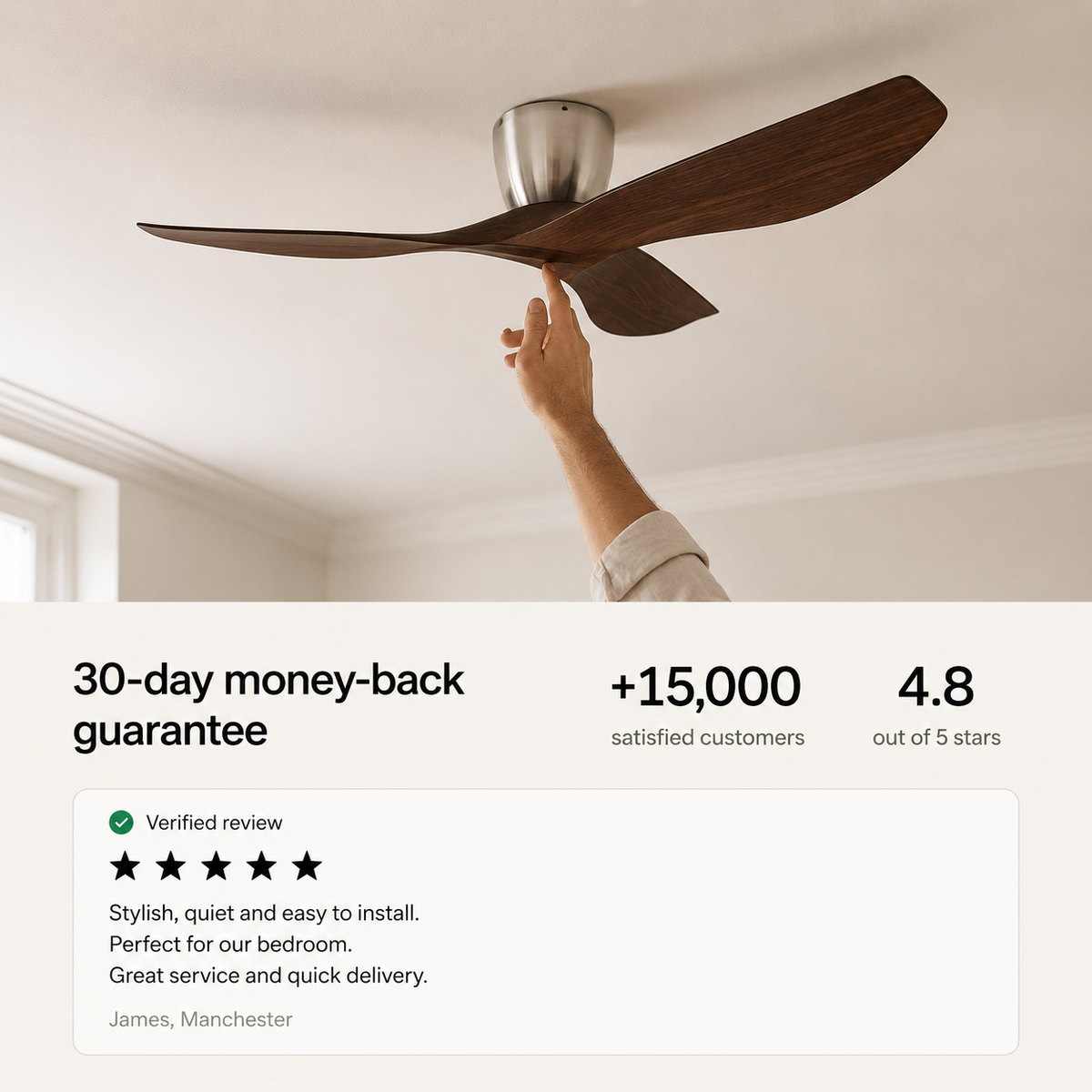 Modern 6-speed DC Motor Reverse Frequency Ceiling Fan