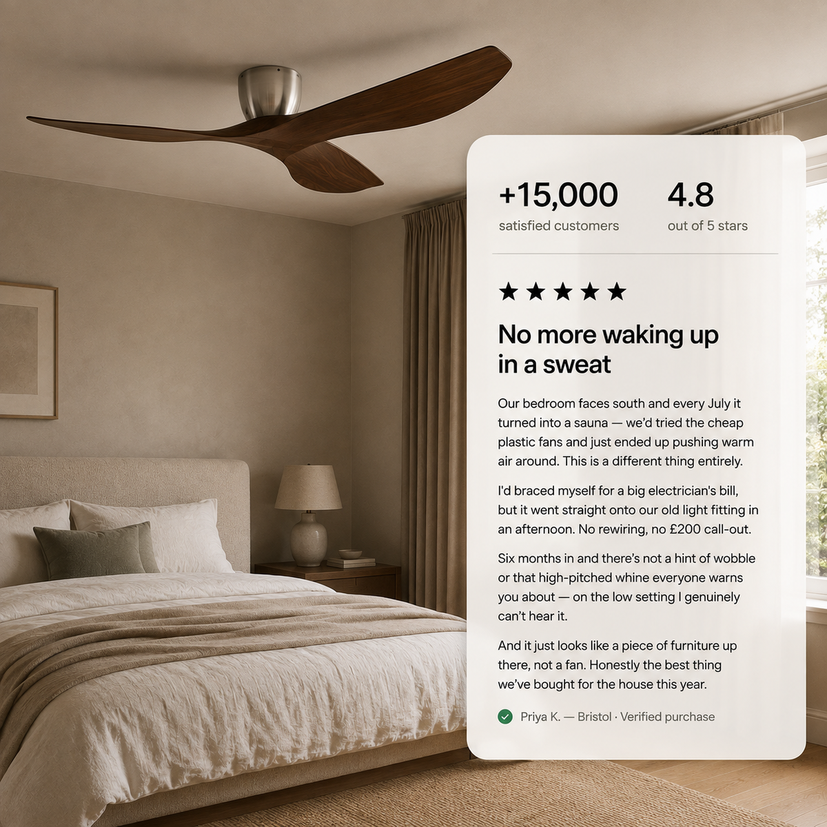 Modern 6-speed DC Motor Reverse Frequency Ceiling Fan