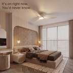 Modern Wood Grain Reverse 6-Speed Inverter Ceiling Fan Light