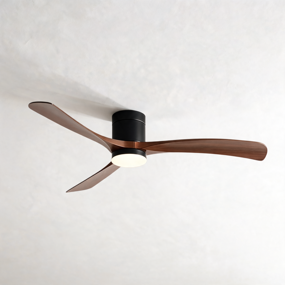 Modern Wood Grain Reverse 6-Speed Inverter Ceiling Fan Light