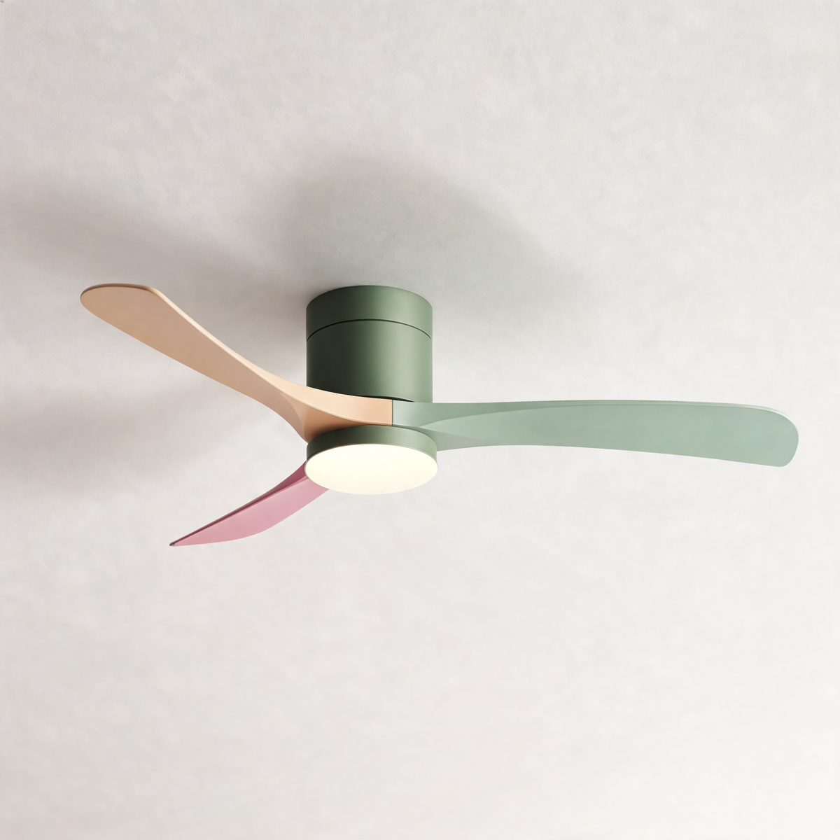 Modern Wood Grain Reverse 6-Speed Inverter Ceiling Fan Light