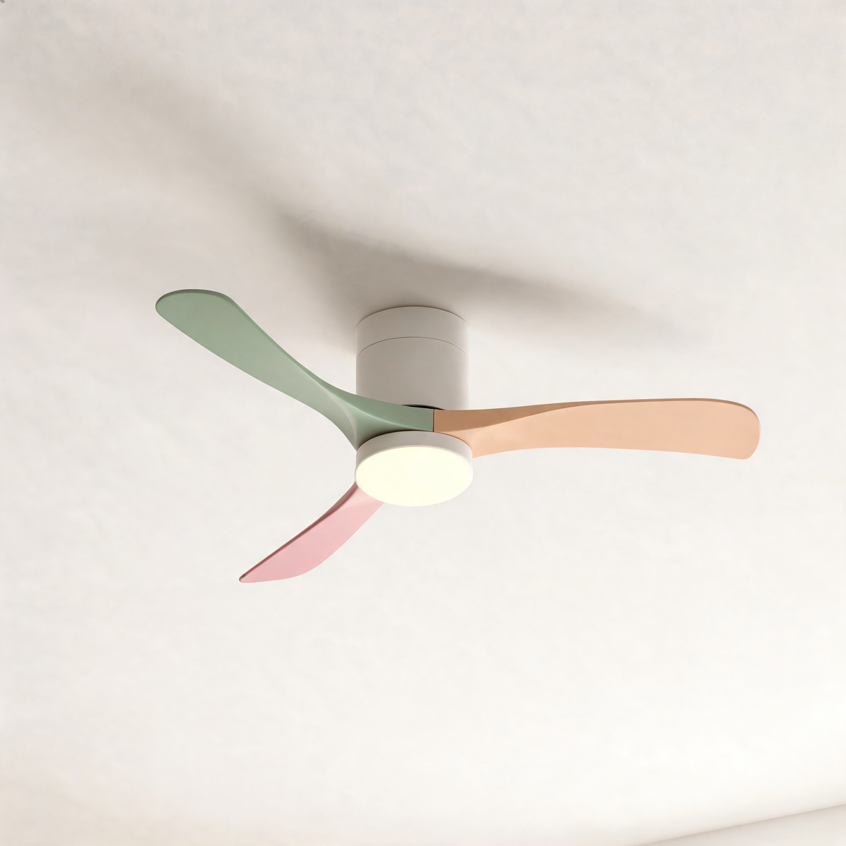 Modern Wood Grain Reverse 6-Speed Inverter Ceiling Fan Light