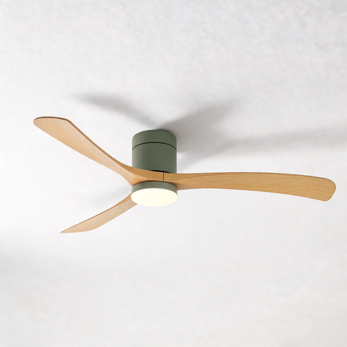 Modern Wood Grain Reverse 6-Speed Inverter Ceiling Fan Light