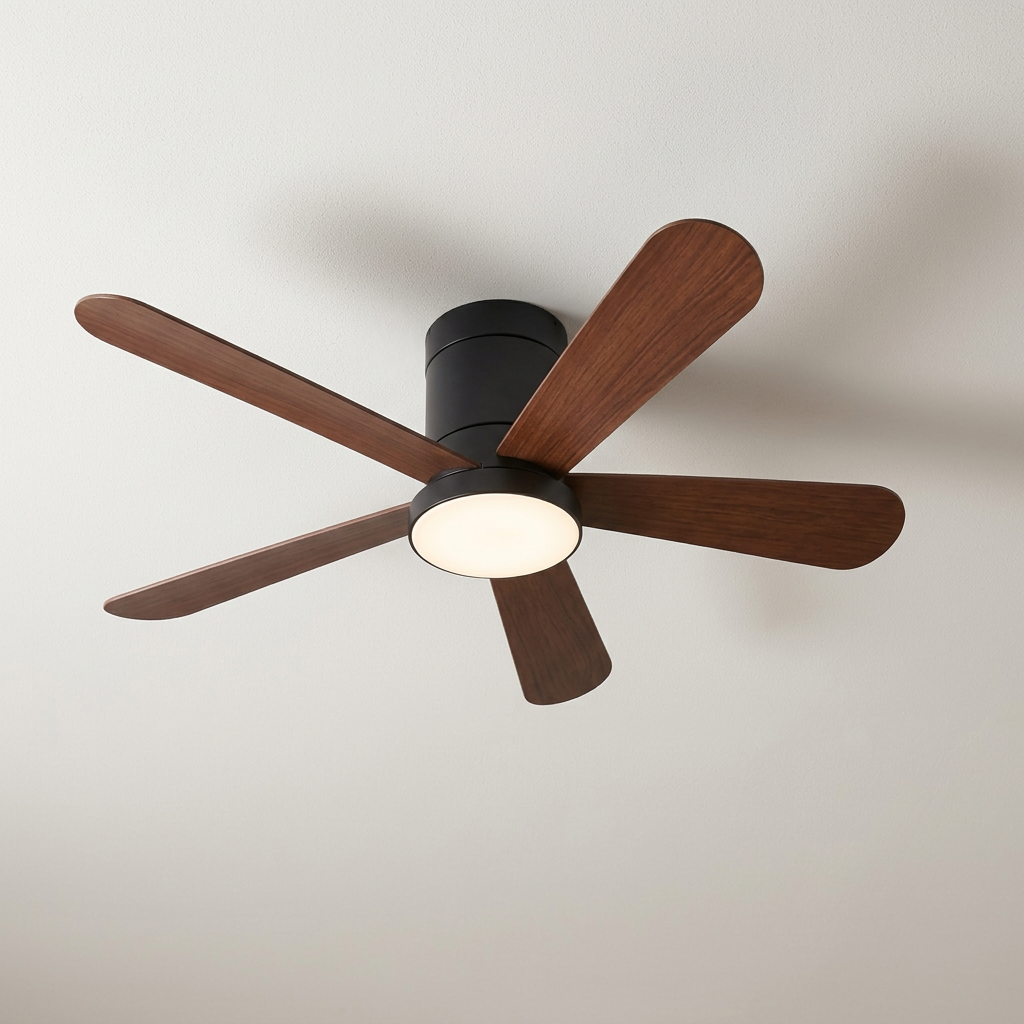 Ceiling Fan With Light Walnut Wood