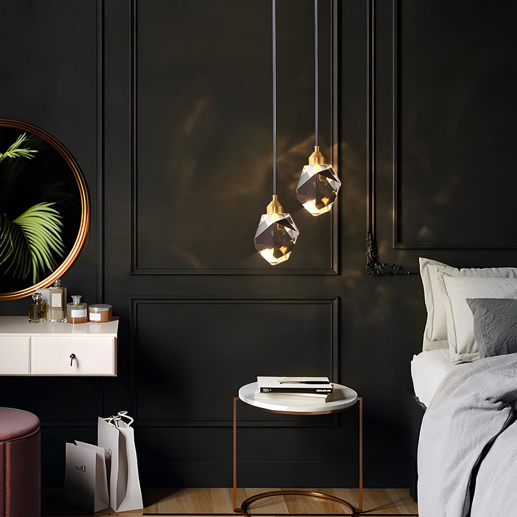 Modern Luxury Dimmable Brass Crystal Pendant Lights