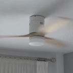 Modern Wood Grain Reverse 6-Speed Inverter Ceiling Fan Light
