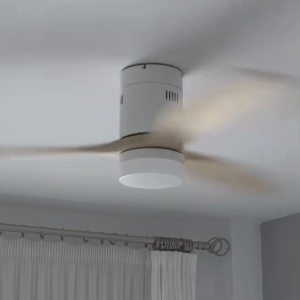 Modern Wood Grain Reverse 6-Speed Inverter Ceiling Fan Light