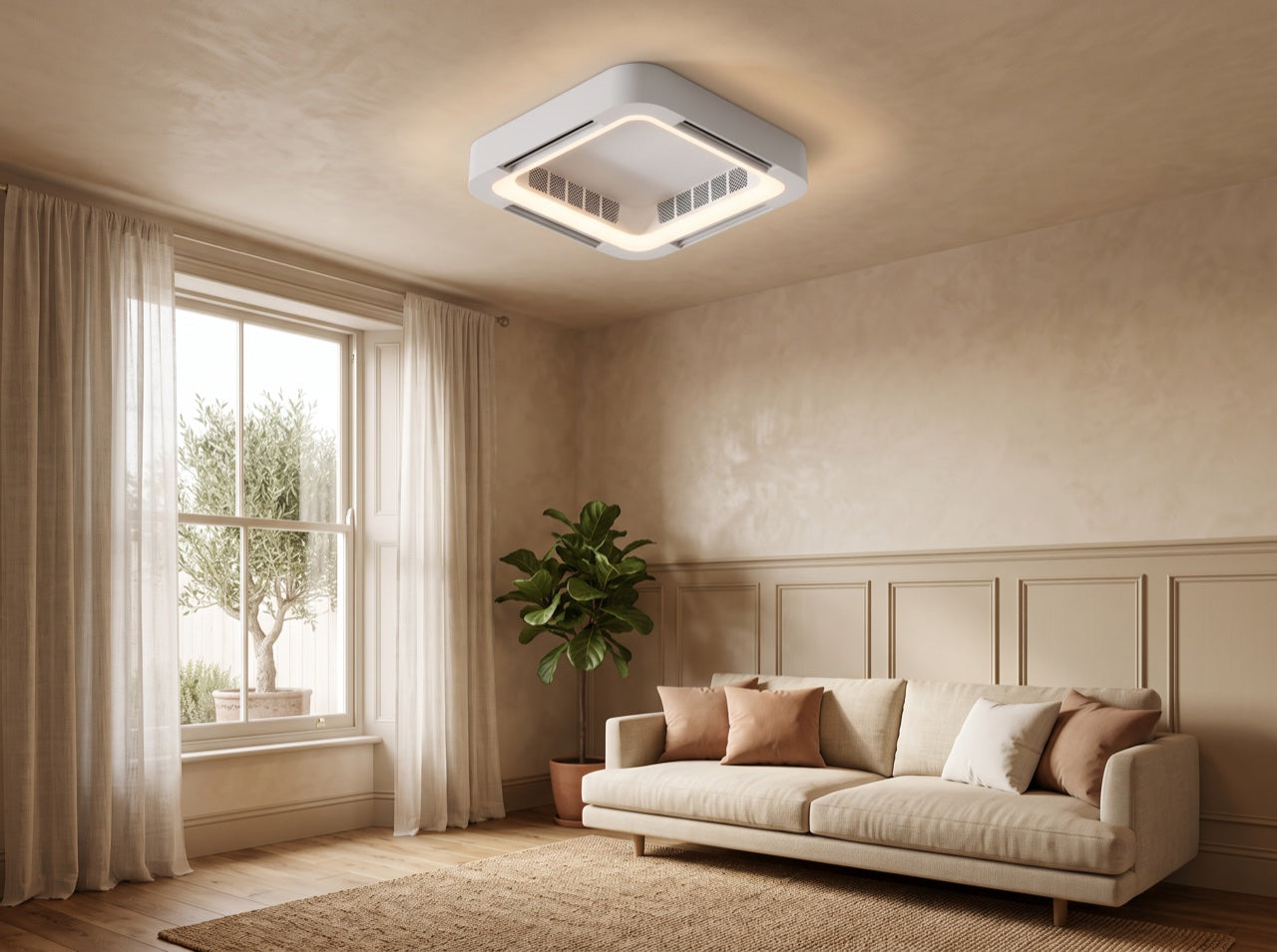 It doesn't look like a fan. It is a light.