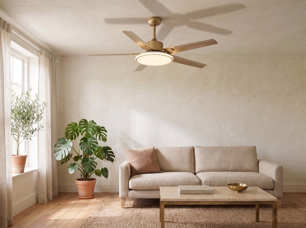 A ceiling light that happens to move air